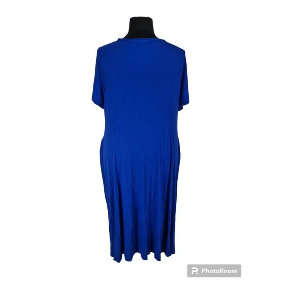 CATHERINES Womens Maxi Dress Petti Plus Size 2XWP Blue Crew Neck Short SLV  84P - Picture 4 of 6
